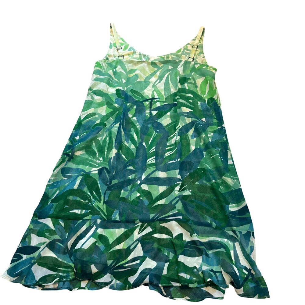 Cabi Castaway Green Leaf Tropical Print Coastal Women Sundress Boho Chic SM - Picture 3 of 8